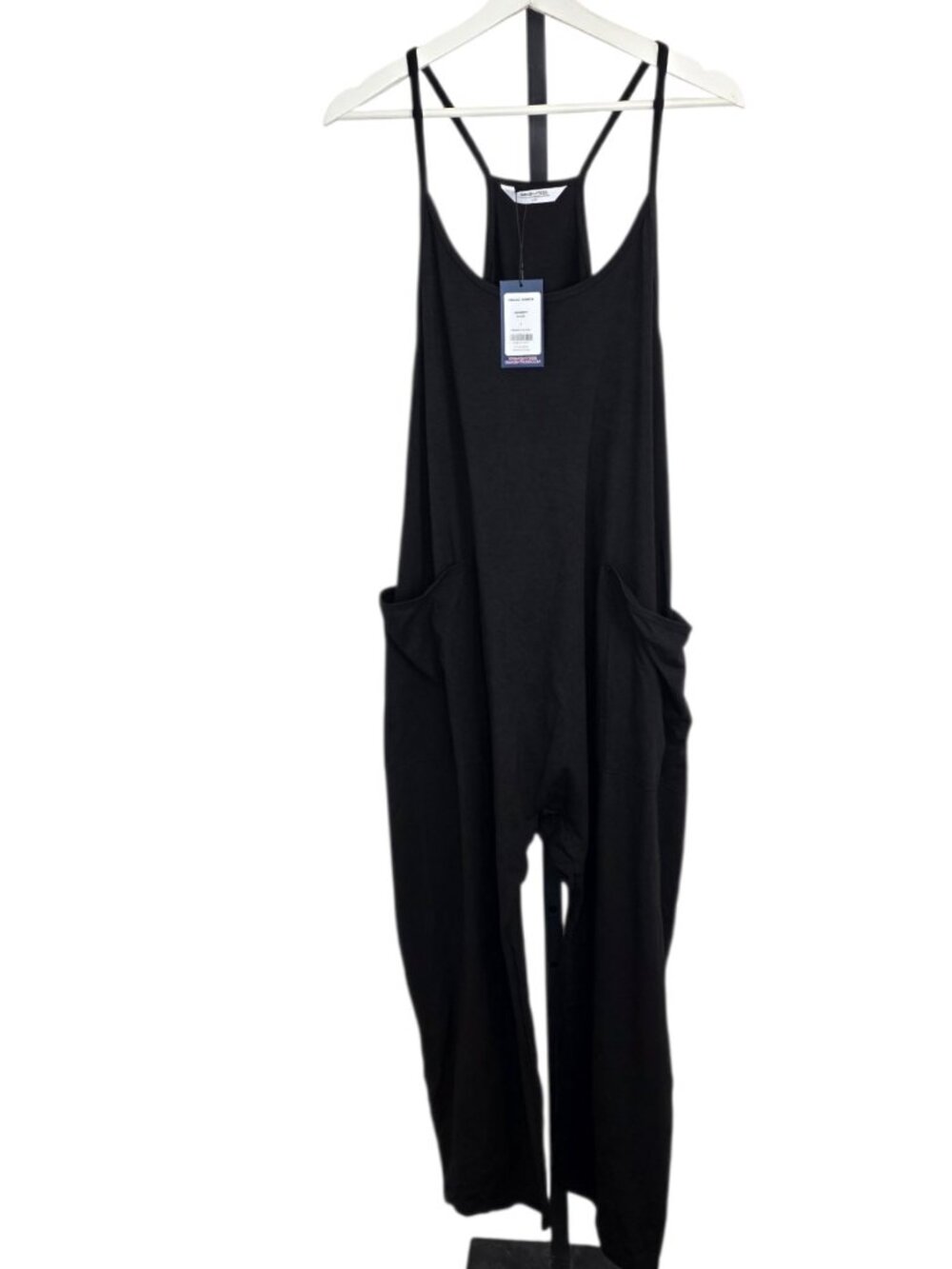 Smash + Tess Abigael Romper, Sleeveless, Draped, Harem, Black, Pockets, Large